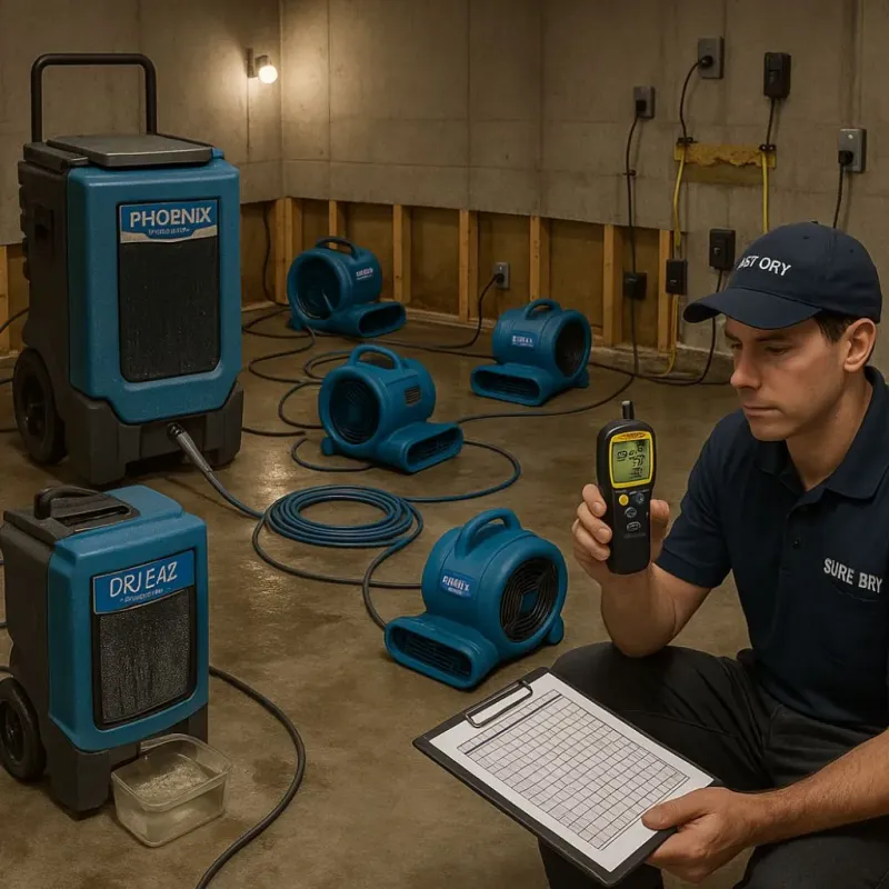 Structural Drying and Dehumidification process in Pulaski County, AR